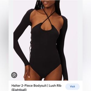 LUSH long sleeve with cutout black bodysuit